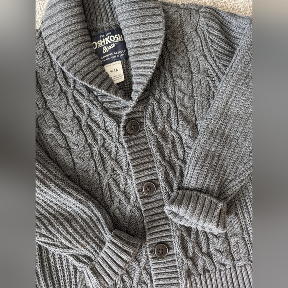 Kids toddler grey knit cardigan - Picture 2 of 2